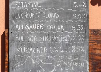 Getränkekarte in Savona