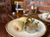 Cepelinai mit Fleisch gefüllte Kartoffelklöße