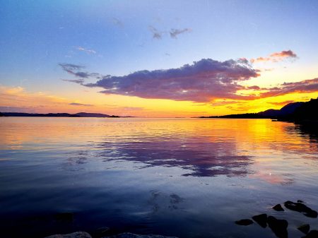 Sunset am Stellplatz Jørpeland